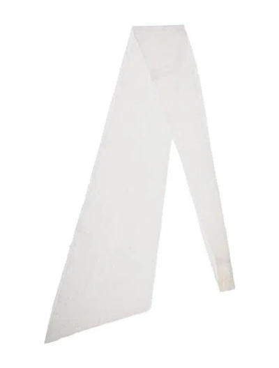 Pre-owned Pnina Tornai Lace Pattern Scarf In White