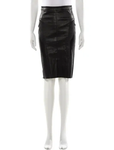 Pre-owned Pnina Tornai Leather Knee-length Skirt In Black