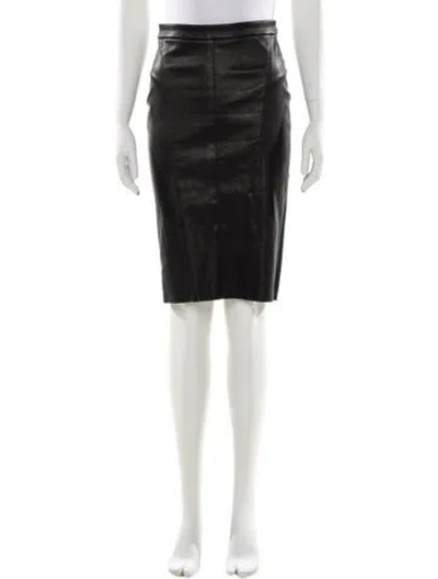 Pre-owned Pnina Tornai Leather Knee-length Skirt In Black
