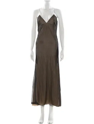 Pre-owned Pnina Tornai Mesh Long Dress In Neutral