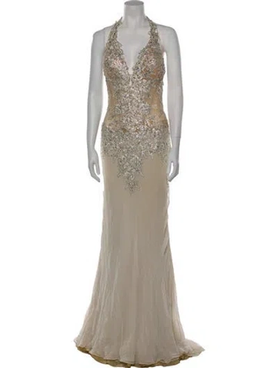 Pre-owned Pnina Tornai Nylon Long Dress In Neutral
