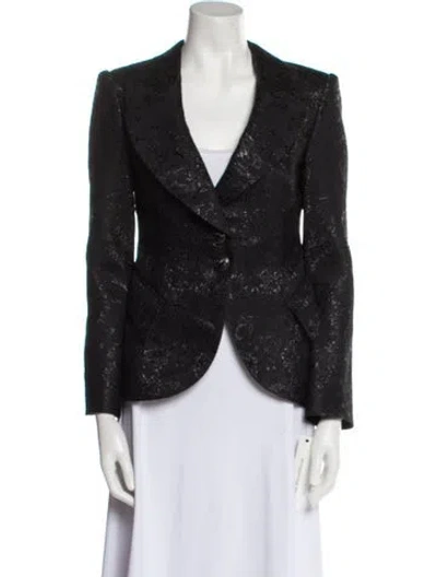Pre-owned Pnina Tornai Plaid Print Evening Jacket In Gray