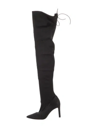 Pre-owned Pnina Tornai Satin Crystal Embellishments Boots In Black