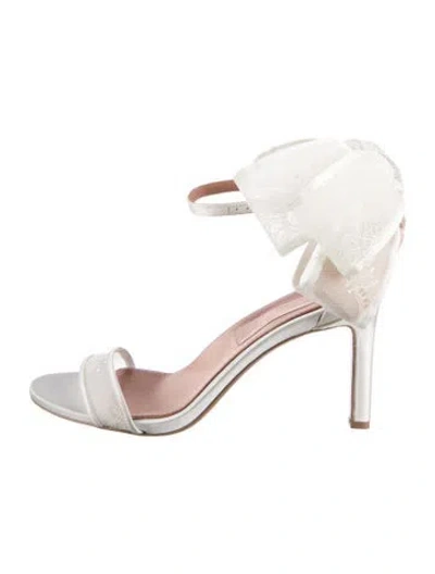 Pre-owned Pnina Tornai Satin Sandals In White