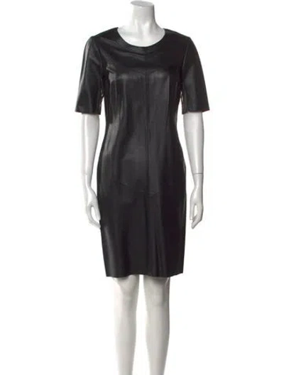 Pre-owned Pnina Tornai Scoop Neck Knee-length Dress In Black