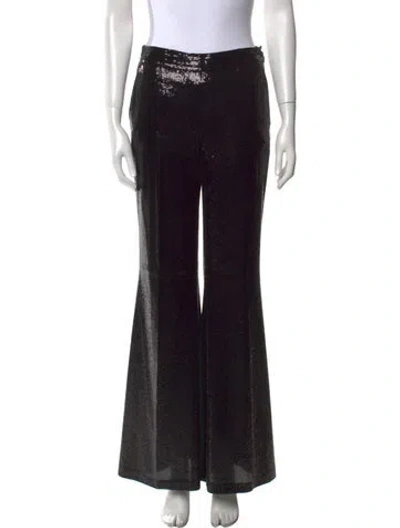 Pre-owned Pnina Tornai Sequin Wide Leg Pants In Black