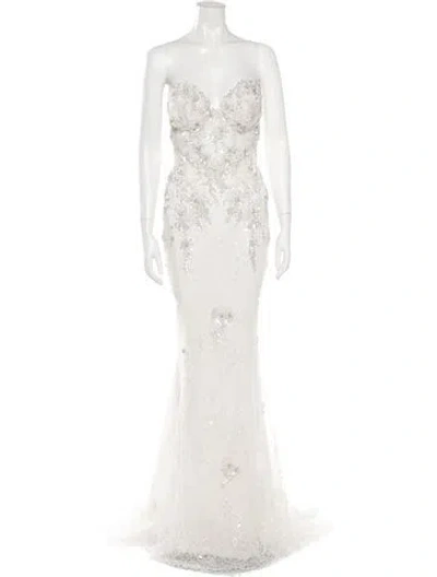 Pre-owned Pnina Tornai Silk Long Dress In Neutrals