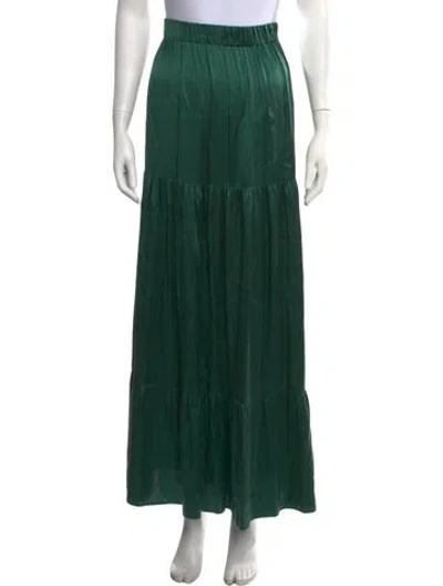Pre-owned Pnina Tornai Silk Long Skirt In Green