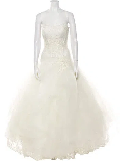 Pre-owned Pnina Tornai Strapless Long Dress In Neutral