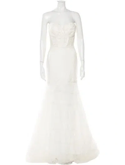 Pre-owned Pnina Tornai Strapless Midi Length Dress In Neutral