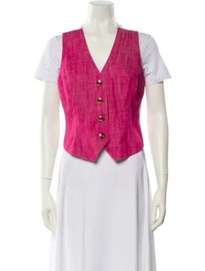 Pre-owned Pnina Tornai Tweed Pattern Vest In Pink