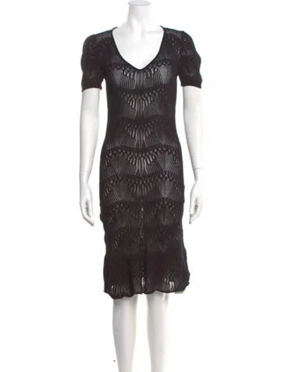 Pre-owned Pnina Tornai V-neck Knee-length Dress In Black