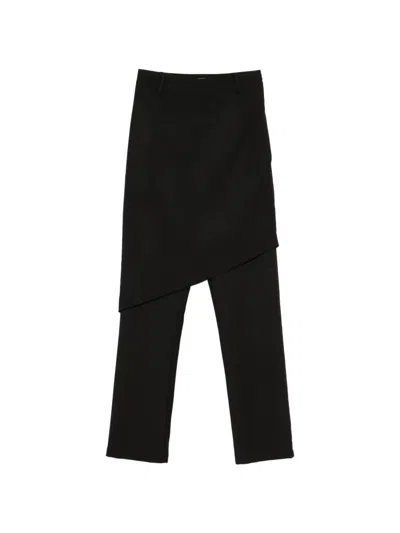 Pnk Asymmetric-detail Trousers In Black