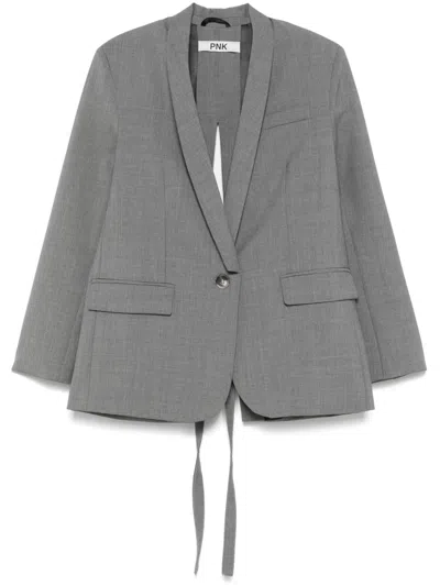 Pnk Backless Blazer In Grey