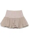 Pnk Balloon Checkered Mini Skirt In 褐色