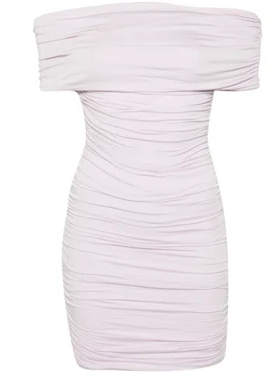 Pnk Cowl-neck Draped Minidress In Pink