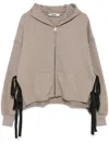 Pnk Cut-out Cotton Hoodie In Brown
