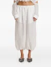 Pnk Drawstring Linen Trousers In White
