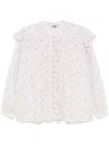 Pnk Floral-print Blouse In 白色