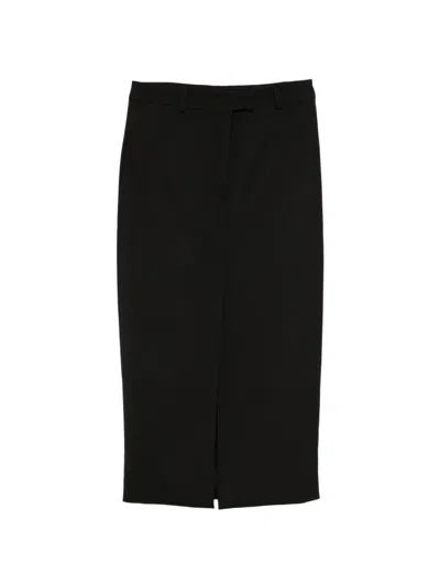 Pnk Front-split Skirt In Black