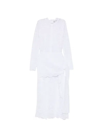 Pnk Lace-detail Dress In White
