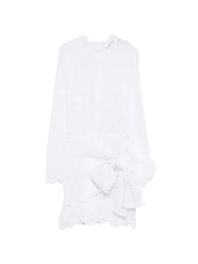 Pnk Lace Tie-waist Mini Dress In White