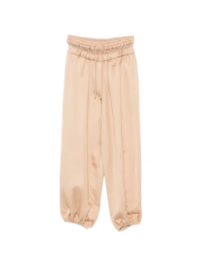 Pnk Lace-trim Trousers In Neutral