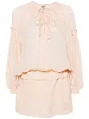 Pnk Linen Mini Dress In Orange