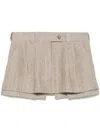 Pnk Lurex-detail Mini Skirt In Brown