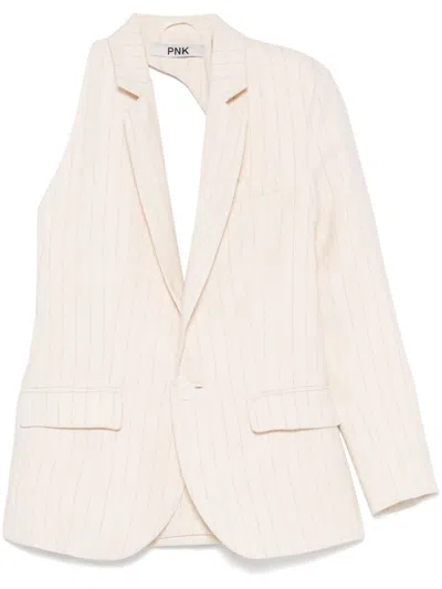 Pnk One-sleeve Blazer In Neutrals