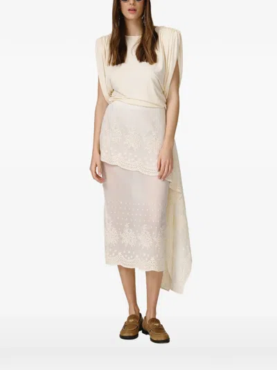 Pnk Oversized-shoulders Top In Neutral