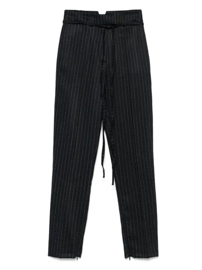 Pnk Pinstriped Trousers In Blue