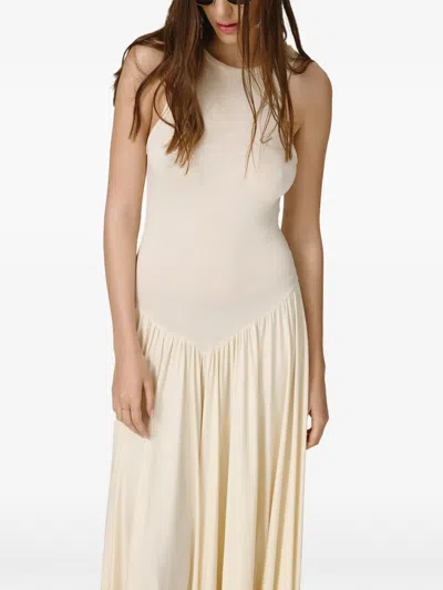 Pnk Pleated Maxi Dress In Neutral