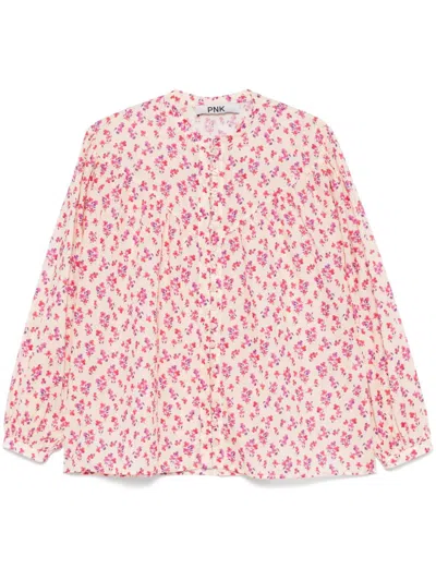 Pnk Printed Cotton Blouse In Neutrals