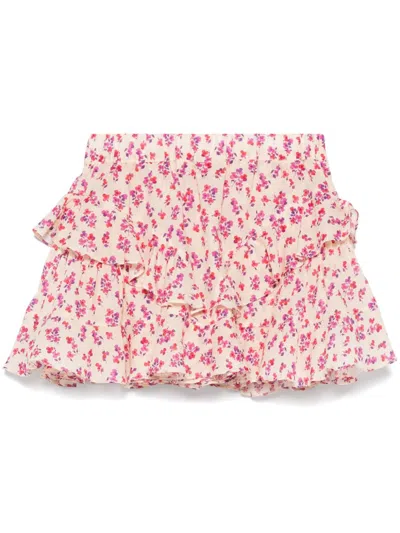 Pnk Printed Ruffled Shorts In Neutrals