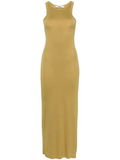 Pnk Round-neck Midi Dress In Green