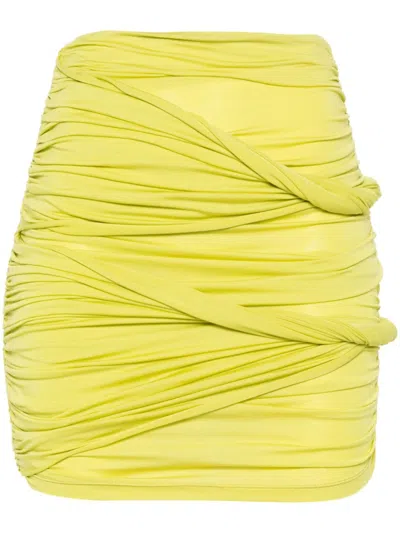 Pnk Ruched Mini Skirt In Grün