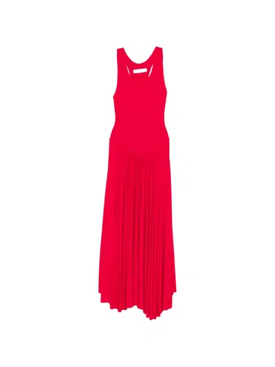 Pnk Ruffled Maxi Dress In Red