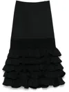 Pnk Ruffled Midi Skirt In Black