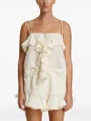 Pnk Ruffled Trim Top In Neutral