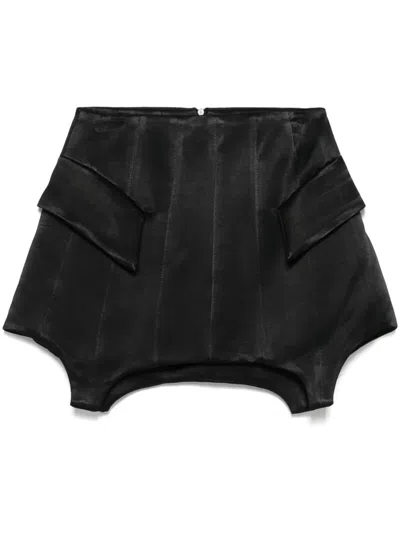 Pnk Satin Mini Skirt In Black