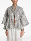 Pnk Sequin Ruffled Top In Silver