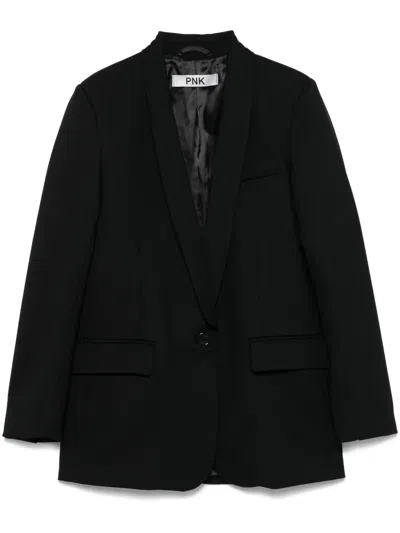 Pnk Shawl-lapels Blazer In Black
