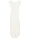 Pnk Shirred-panel Midi Dress In White