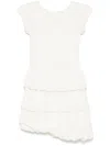 Pnk Shirred-panel Mini Dress In White