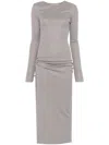 Pnk Side-slit Maxi Dress In Grey