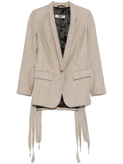 Pnk Single-breasted Blazer In Neutrals