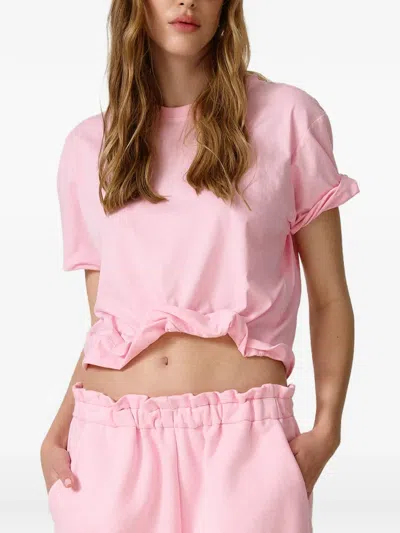 Pnk Twist-detail T-shirt In Pink