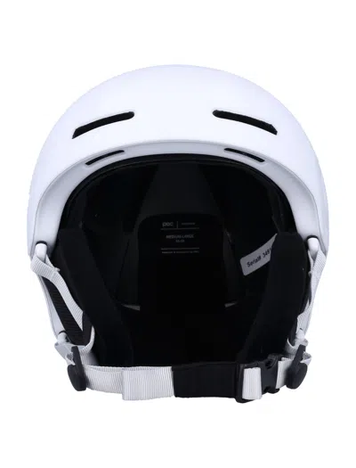 Poc Enhanced Mountain Safety Ski Helmet With 360° Fit In Hydrogen White Matte