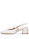 Poche Paris 50mm Square-toe Slingback Mules In White